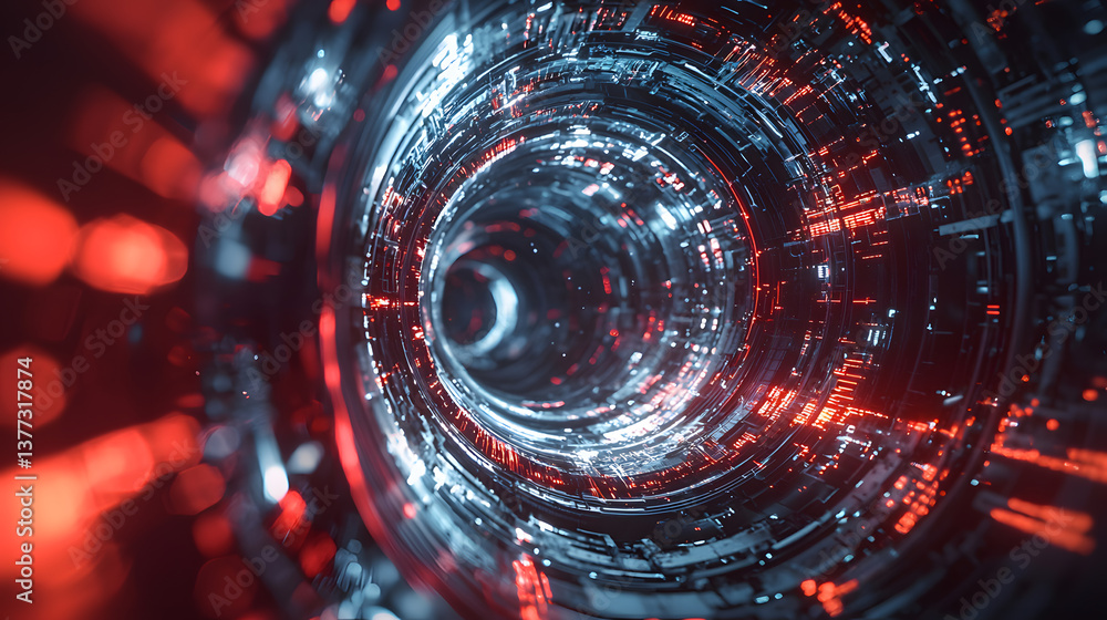 Aufkleber futuristic digital systems visualized as abstract background wallpaper in a high-tech environment