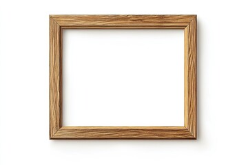 Empty light brown wooden picture frame
