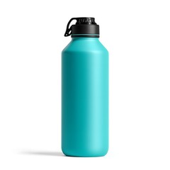 Teal Sports Water Bottle Mockup Isolated on White Background Perfect for Hydration Branding