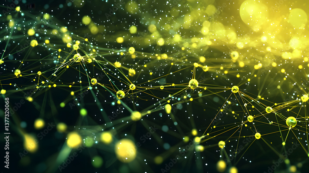 Poster dynamic network connections digital environment abstract wallpaper background visualization concept 