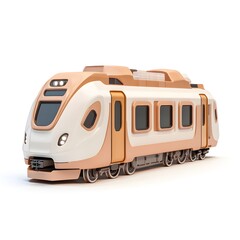 Naklejka premium Modern High Speed Train Transportation Design White Beige Elegant Rail Travel