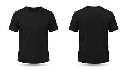 A classic black t-shirt, ready for your design, shown from front and back views against a clean white background.