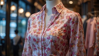 Luxury Silk Blouse Mockup on Transparent Background (E-commerce)