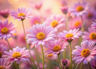 Fototapeta premium Minimalist Pink Cut-Leaf Daisy Field - Brachyscome Multifida Blooms