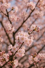 Cherry Blossom Tree in Full Spring Glory – Vertical Floral Wonderland