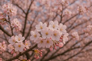 Cherry Blossoms on Spring Branch – Nature’s Pink Canopy in Bloom