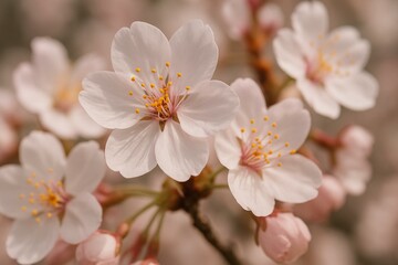 Sakura in Full Bloom – Delicate Pink Cherry Blossom Close-Up