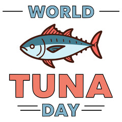 world tuna day celebration poster banner flat color vector illustration template design