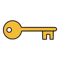 golden key door gate success secret flat color vector illustration template design