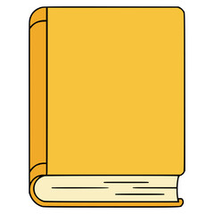 yellow book science knowledge object flat color vector illustration template design