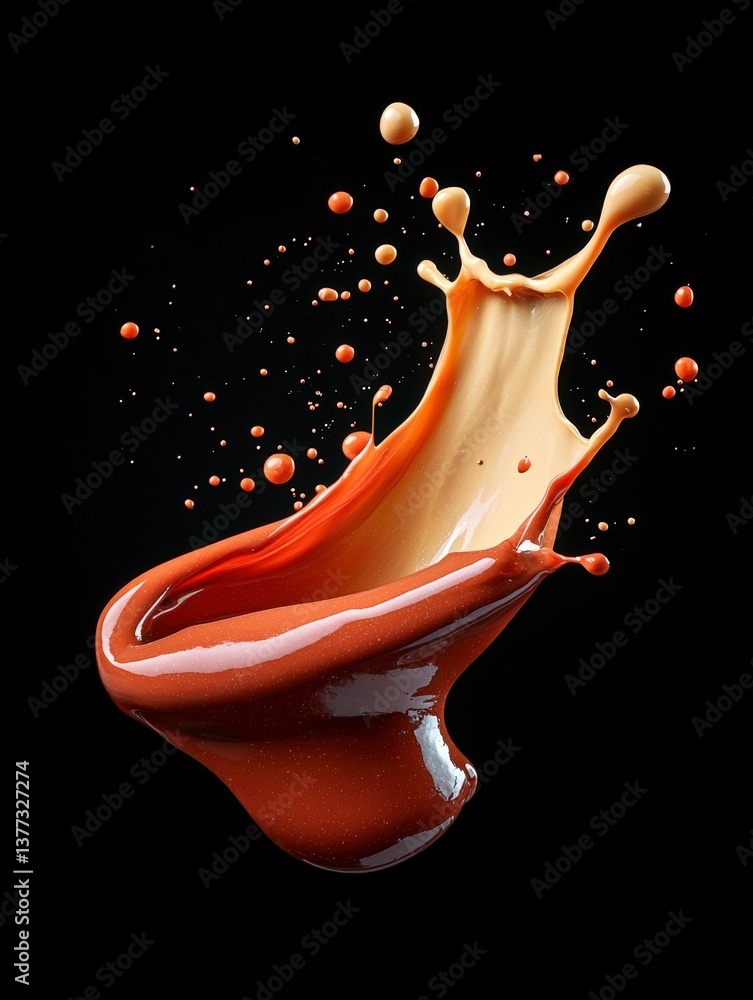 Poster dynamic splash of coffee: a visually captivating image showcasing a dynamic splash of coffee, meticu