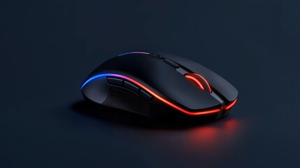Elevated Precision: Sleek black mouse with vibrant RGB lighting, representing cutting-edge design, functionality and the innovative spirit.