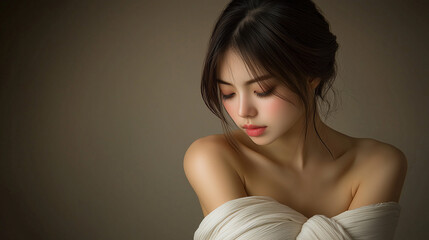 Fototapeta premium 悲しみに暮れる女性の肖像