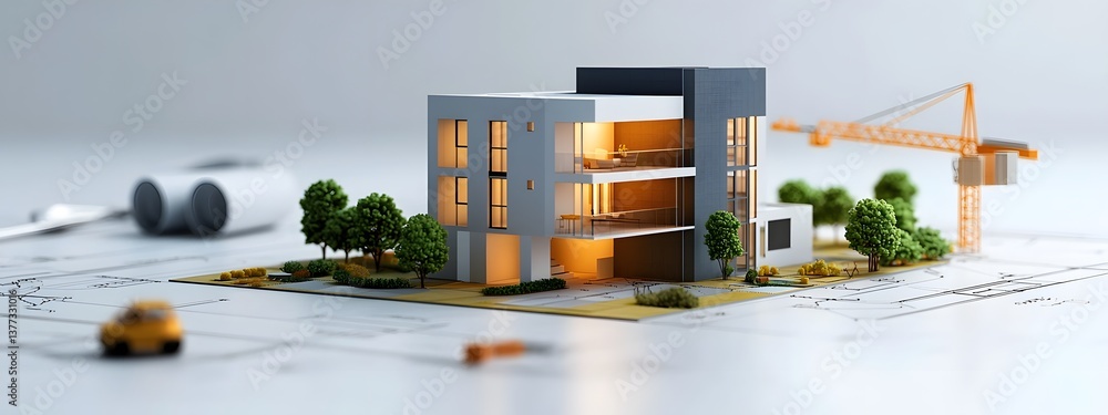 Poster detailed architectural engineering blueprint showcasing the precise schematics technical diagrams an