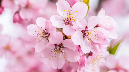 Naklejka premium Beautiful pink cherry blossoms in full bloom
