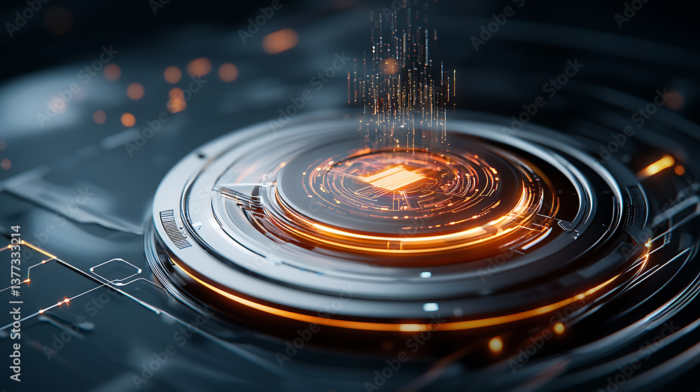 Poster futuristic technology visualization digital realm graphic design abstract environment close-up viewp