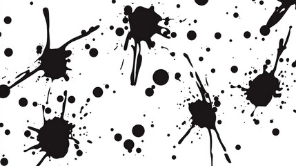 Abstract ink splatter design with dynamic black shapes