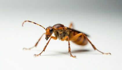 Close-up of single insect on pure white background, white, critter