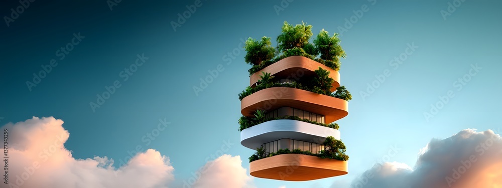 Poster futuristic 3d rendering showcasing the detailed blueprint and structural engineering of a new high r