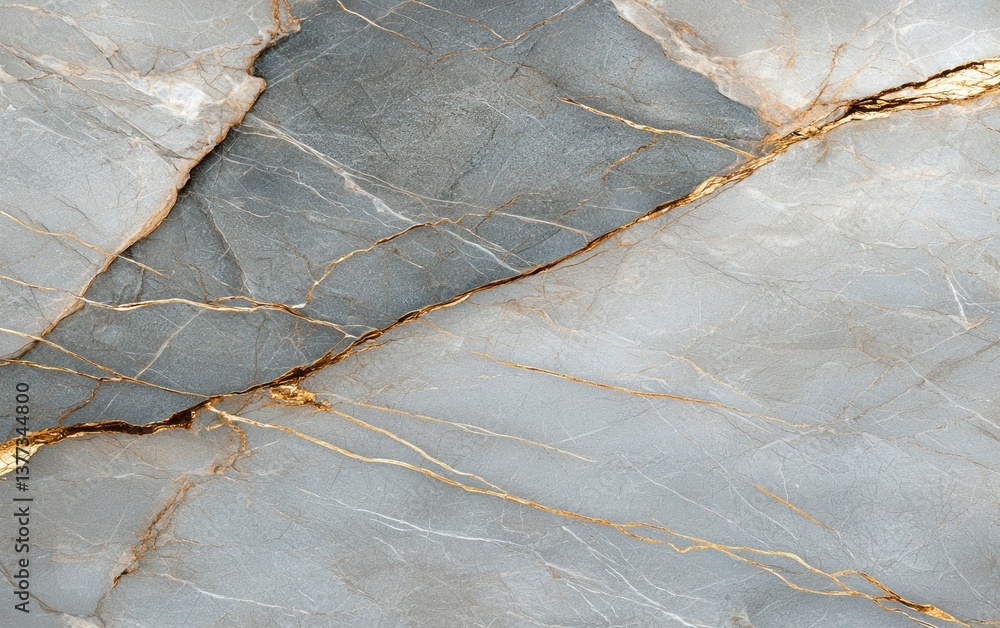 Poster abstract image of gray and gold marble texture. the image shows a close-up view of marble with gold 