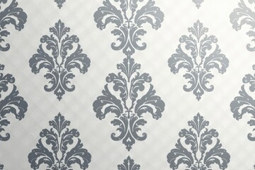 Fototapeta premium Subtle grey damask pattern with a geometric undertone Elegant and minimalist , clean, seamless, decor