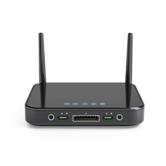 Modern wifi router front view isolate on transparent background