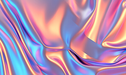 Naklejka premium Holographic Background.Vibrant abstract geometric textures digital art colorful background contemporary style close-up view modern aesthetic.