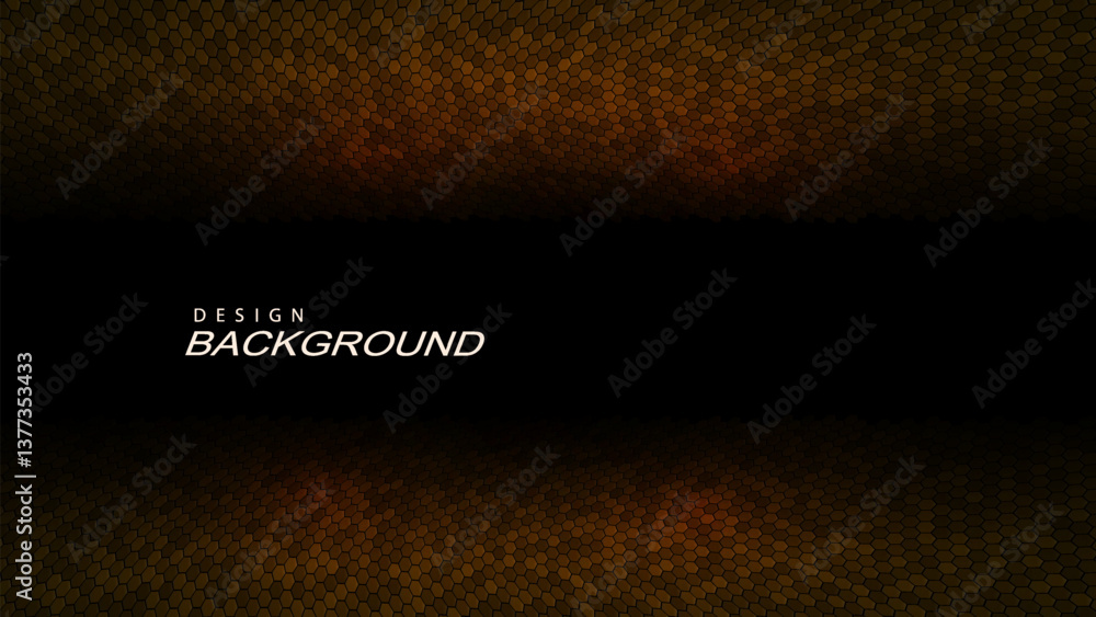 Canvas Prints illustration with brown wave pattern with shiny tinsel on black background.