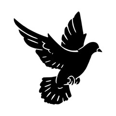 Obraz premium Silhouette Dove - Peace Symbol Graphic