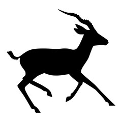 Fototapeta premium Silhouette Gazelle Running - Graphic Design Element