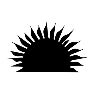 Simple Color Rising Sun Silhouette