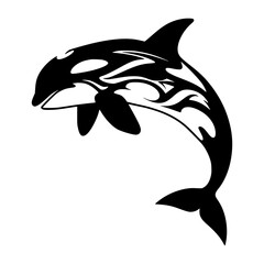 Obraz premium Orca Silhouette Tribal Design