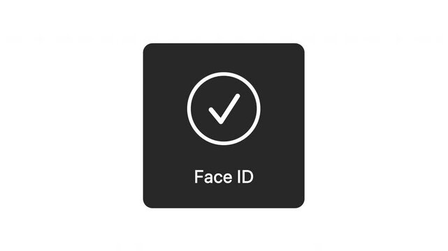 Mobile Phone Face ID unlock Icon Animation