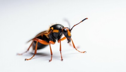 Naklejka premium Close-up of single insect on pure white background, legs, pest