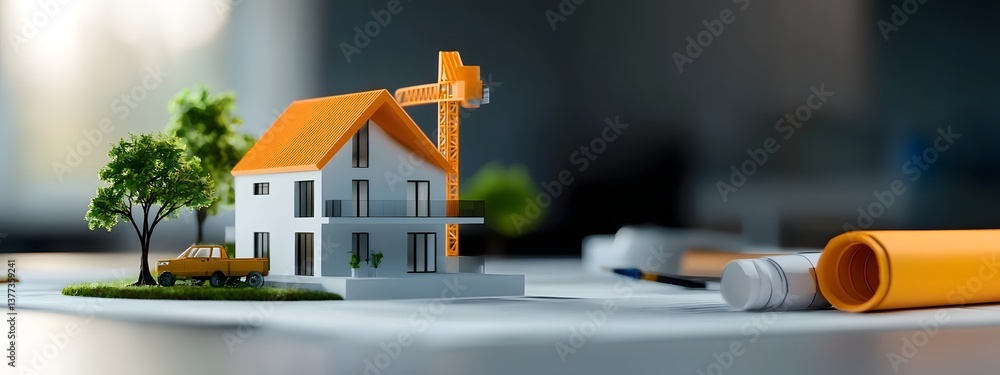 Poster intricate architectural blueprint and technical drawing showcasing a modern multi story residential 