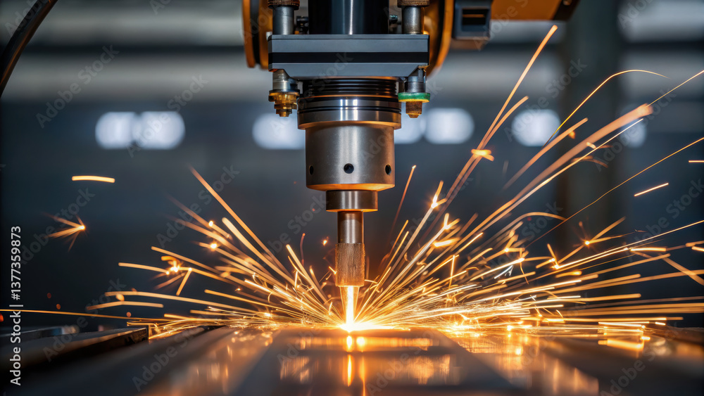 Poster automated machinery in industry showcases precision and efficiency, highlighting role of automation 
