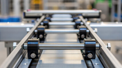 Fototapeta premium Automated machinery in industry showcases advanced automation technology enhancing efficiency and productivity in manufacturing processes