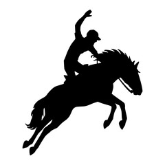 Cowboy Riding Horse Silhouette - Western Style