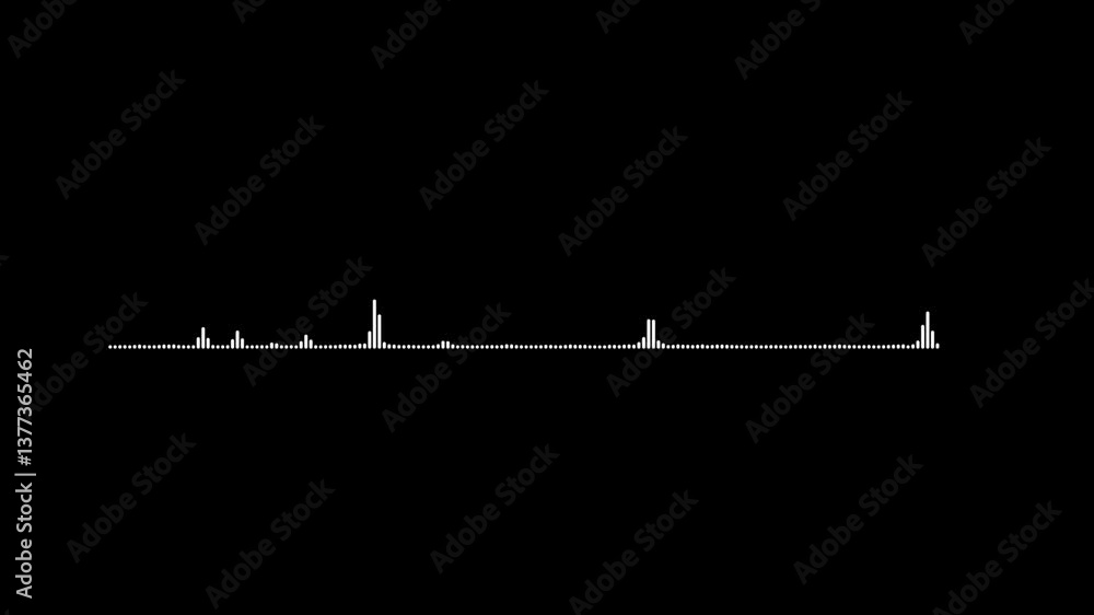 Poster sound wave animation on black background. audio waveform spectrum animation, visualization sound gra