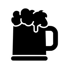 Beer Mug Icon - Black Silhouette