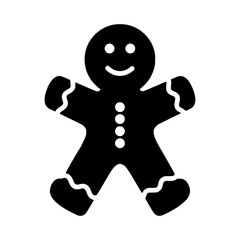 Gingerbread Man Icon - Vector Illustration