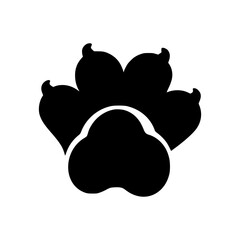 Silhouetted Paw Print Icon - Animal Graphic