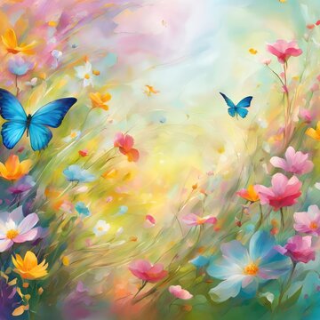 butterflies and flowers