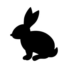 Obraz premium Rabbit Silhouette - Black Outline Vector