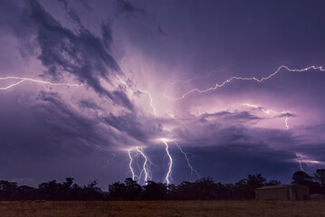 Lightning storms Buxton NSW Australia.