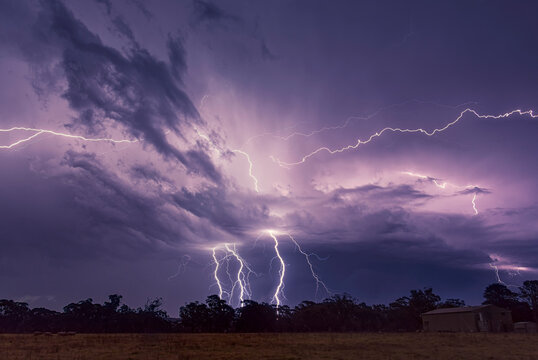 Lightning storms Buxton NSW Australia.