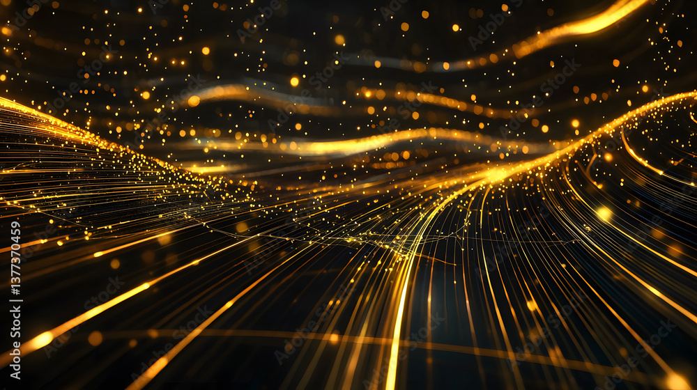Poster glowing abstract data flow background wallpaper futuristic design digital landscape dynamic viewpoin