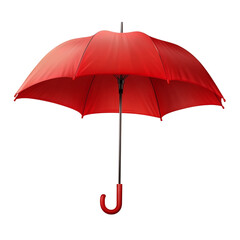 Red umbrella realistic 3D isolated on transparent background. 