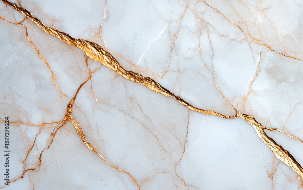 Poster white marble texture with gold veins. close-up view showing intricate detail and natural pattern. el