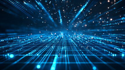 Obraz premium Abstract data flow background glowing lines wallpaper technology environment futuristic viewpoint